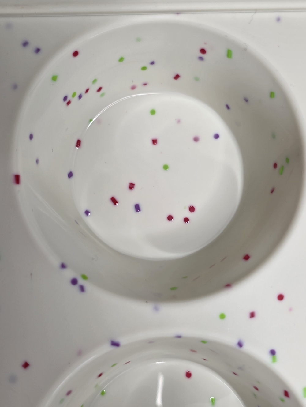 CAKETIME White Confetti Silicone Muffin Pan 2- 12-Cup Nonstick Baking Mold - Picture 4 of 7